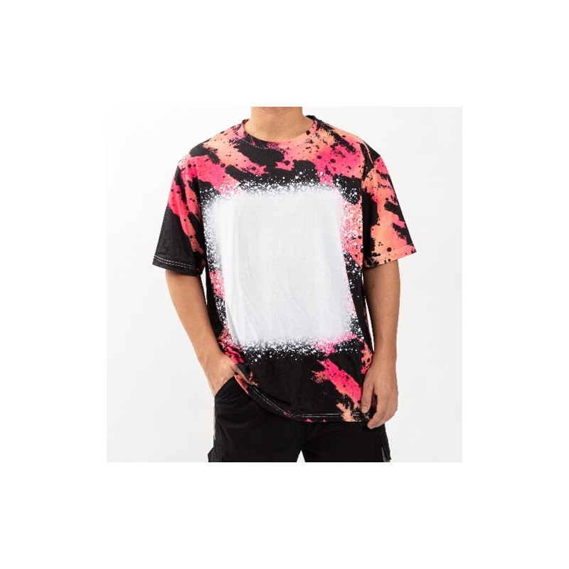 Kokvilnai līdzīgs balināts Bleached Leopard Wild Black T-krekls sublimācijai (2XL izmers)