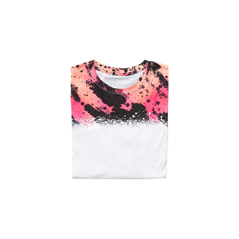 Kokvilnai līdzīgs balināts Bleached Leopard Wild Black T-krekls sublimācijai (2XL izmers)