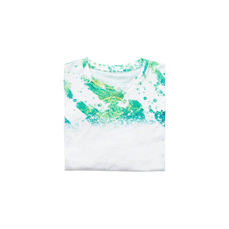 Kokvilnai līdzīgs balināts Leopard vasaras zaļš T-krekls sublimācijai (2XL izmers)