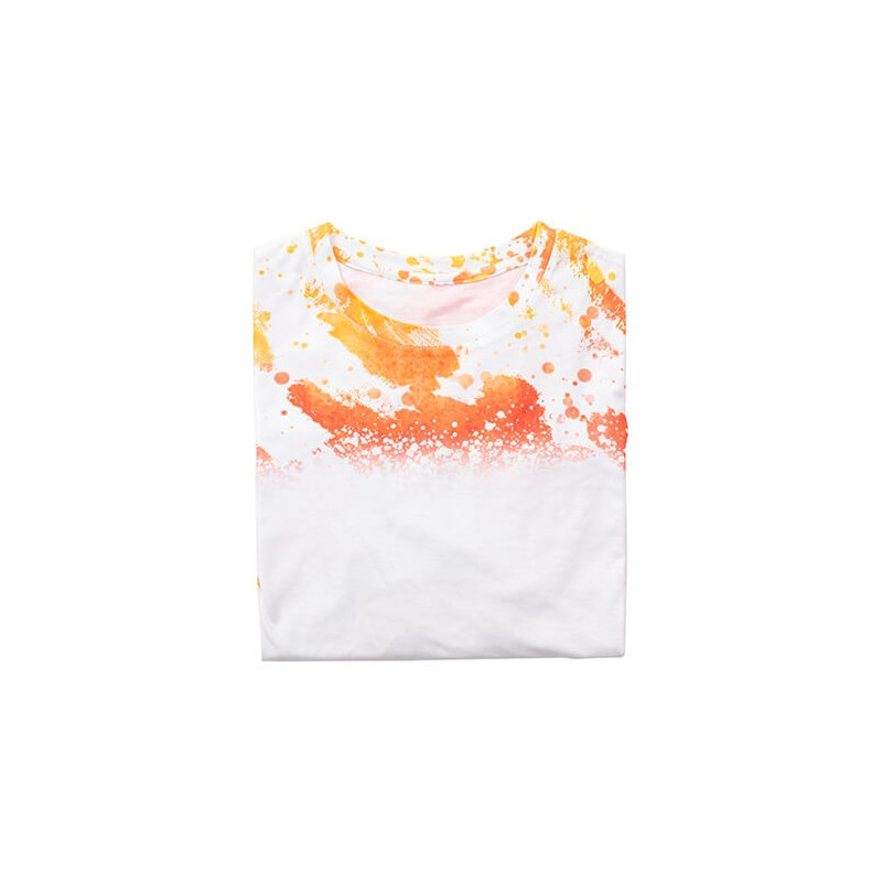 Kokvilnai līdzīgs balināts Leopard Dreams Orange T-krekls sublimācijai (XL izmers)