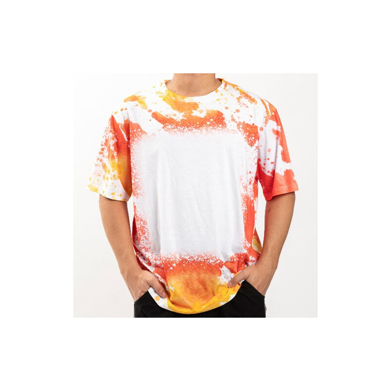 Kokvilnai līdzīgs balināts Leopard Dreams Orange T-krekls sublimācijai (M izmers)