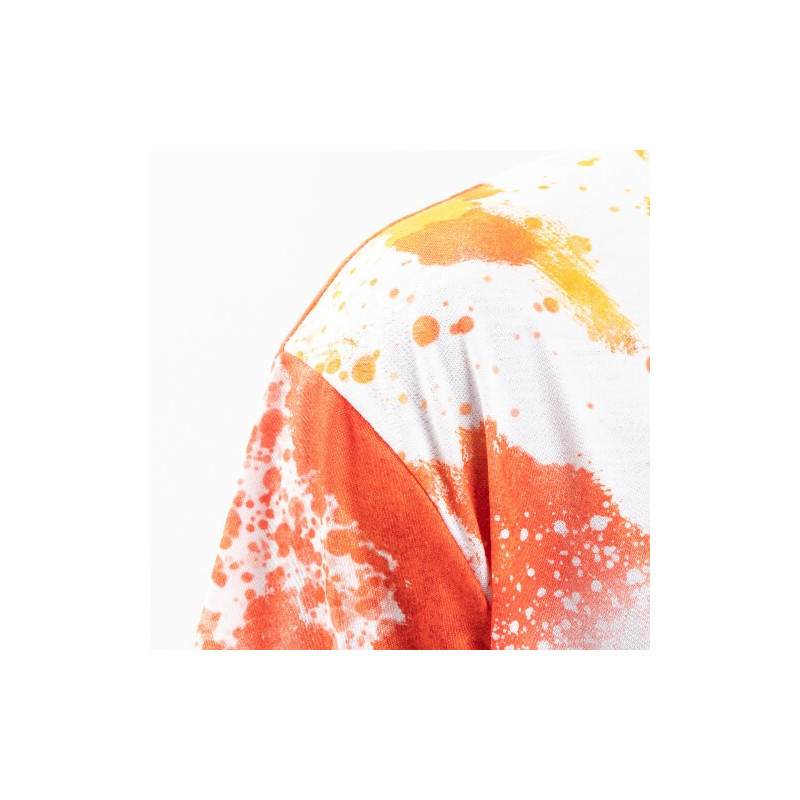 Kokvilnai līdzīgs balināts Leopard Dreams Orange T-krekls sublimācijai (S izmers)