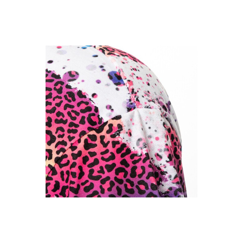 Kokvilnai līdzīgs balināts Leopard Wild Purple T-krekls sublimācijai (3XL izmers)