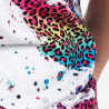 Kokvilnai līdzīgs balināts Leopard Wild Purple T-krekls sublimācijai (3XL izmers)