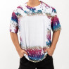Kokvilnai līdzīgs balināts Leopard Wild Purple T-krekls sublimācijai (3XL izmers)