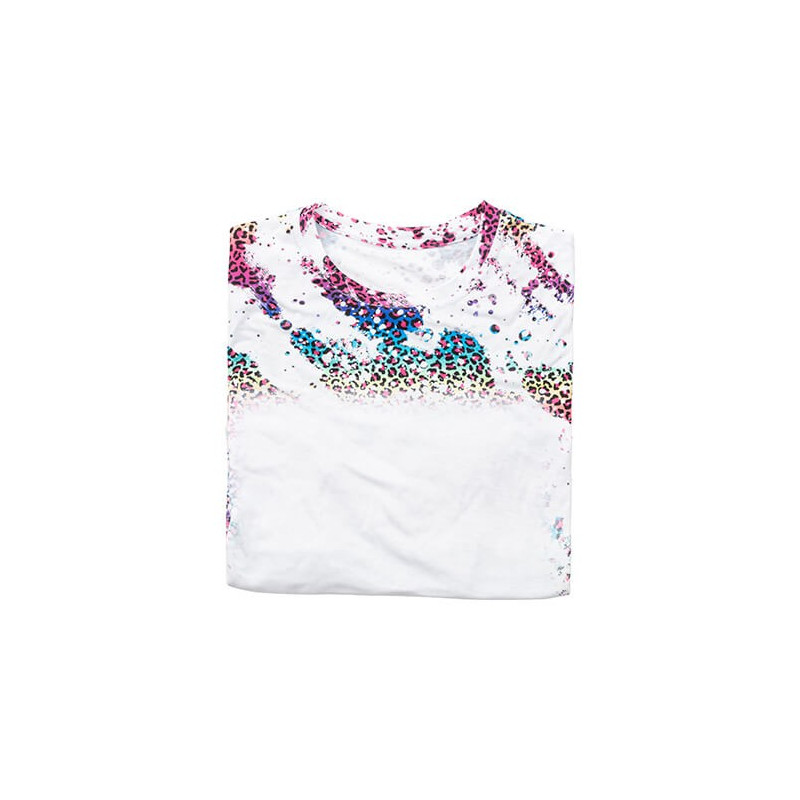 Kokvilnai līdzīgs balināts Leopard Wild Purple T-krekls sublimācijai (3XL izmers)