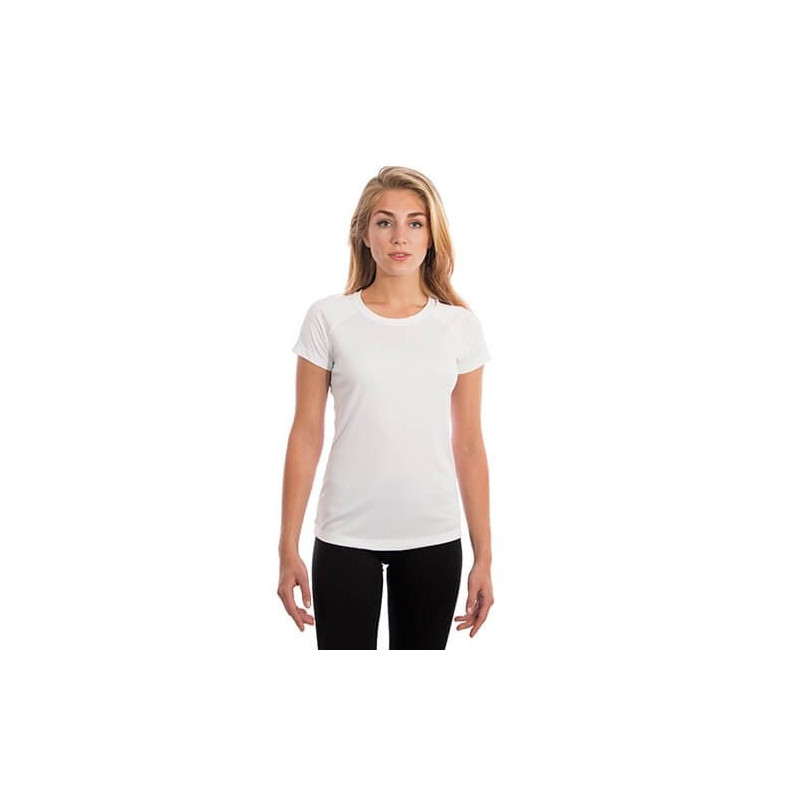 Sieviešu Slim Fit T-krekls ar īsām piedurknēm sublimācijai - balts (L izmērs)