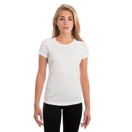 Sieviešu Slim Fit T-krekls ar īsām piedurknēm sublimācijai - balts (L izmērs)