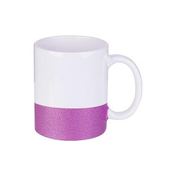 330 ml krūze ar mirdzošu sublimācijas sloksni - violeta
