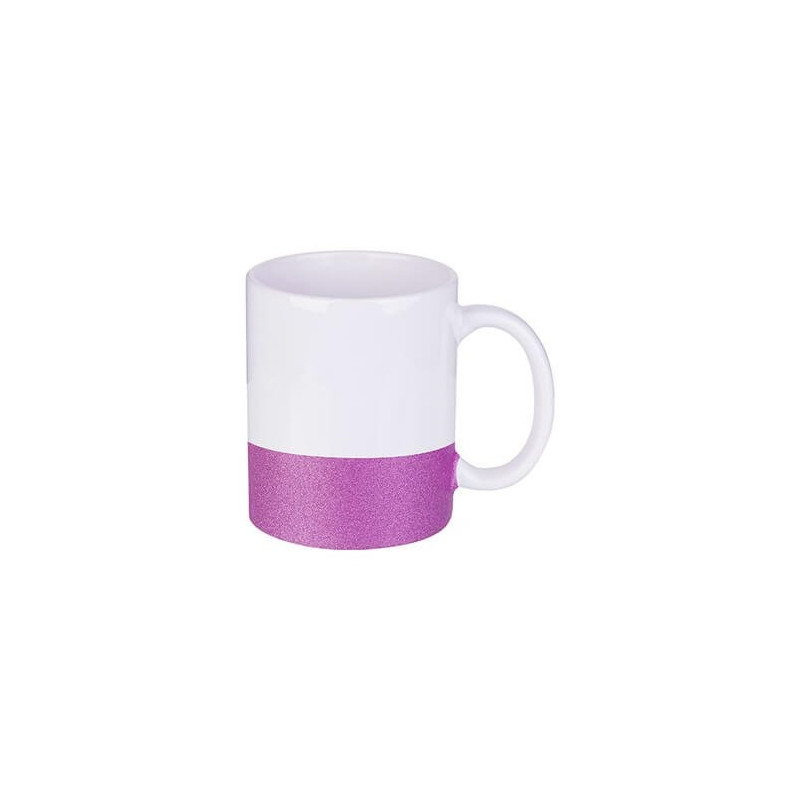 330 ml krūze ar mirdzošu sublimācijas sloksni - violeta