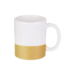 330 ml krūze ar mirdzošu sublimācijas sloksni - zelts