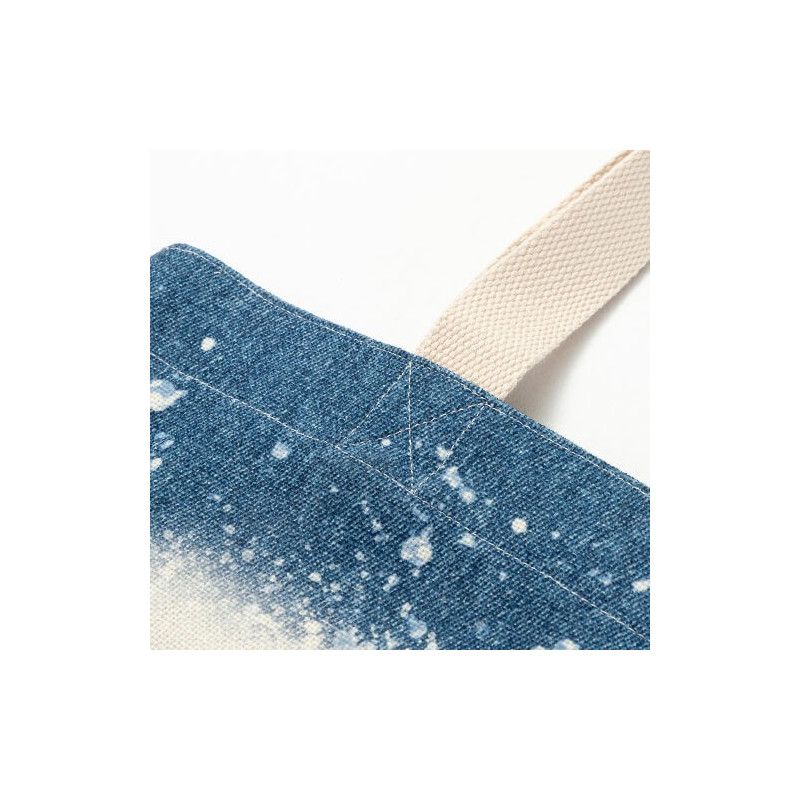 Balināta Starry Denim plecu soma sublimācijai