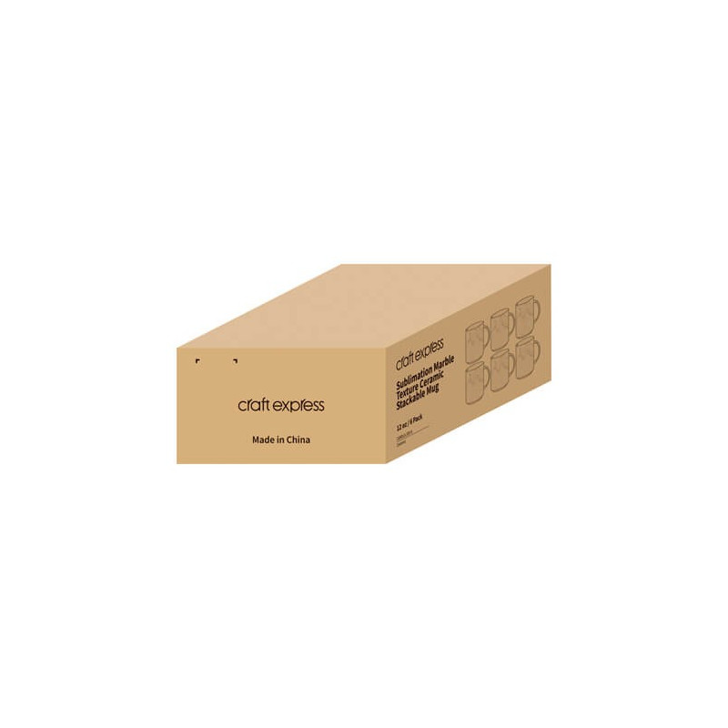 6 sublimācijas krūzīšu komplekts (450 ml) - pelēks marmors