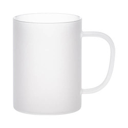 Krūze 450 ml matēts stikls ar krasainu rokturi sublimācijai