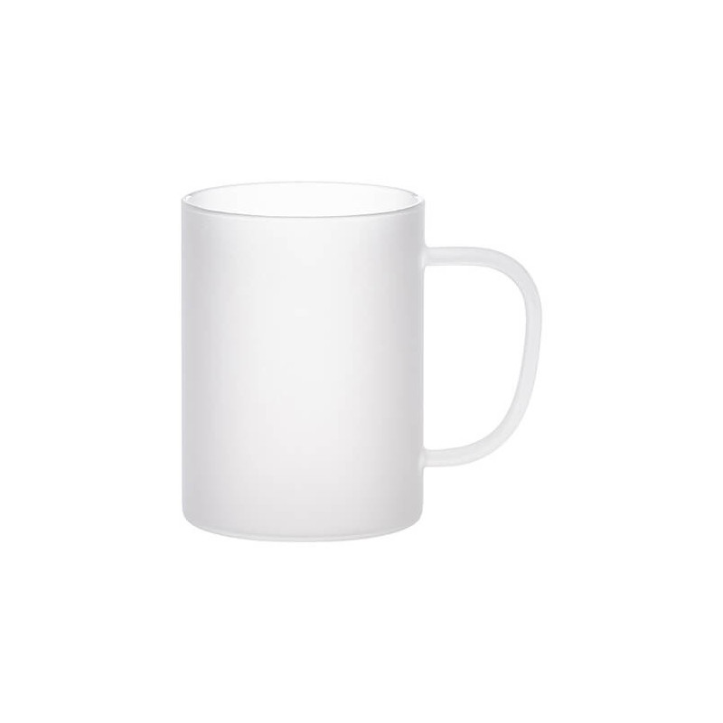 Krūze 450 ml matēts stikls ar krasainu rokturi sublimācijai