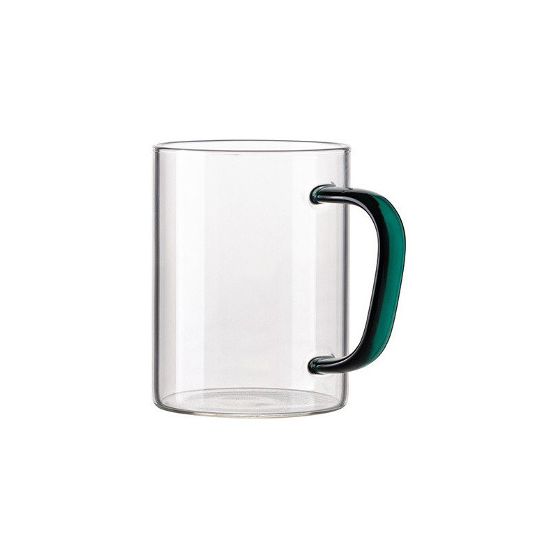 Krūze 450 ml matēts stikls ar krasainu rokturi sublimācijai