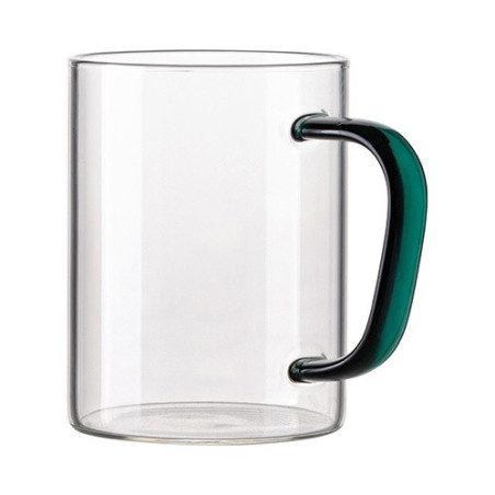 Krūze 450 ml matēts stikls ar krasainu rokturi sublimācijai