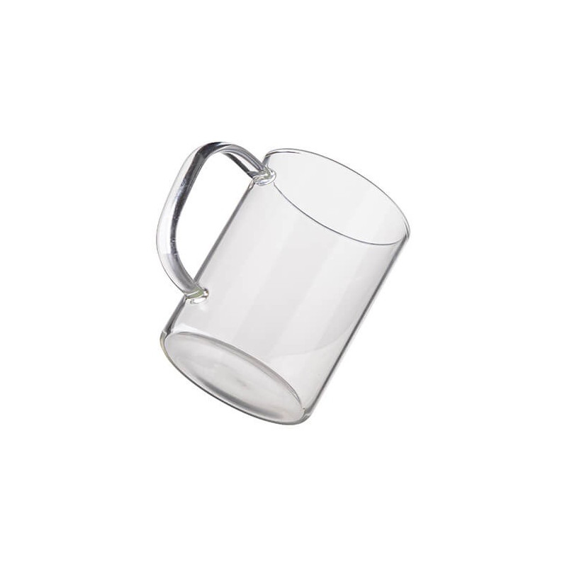 Krūze 450 ml matēts stikls ar krasainu rokturi sublimācijai
