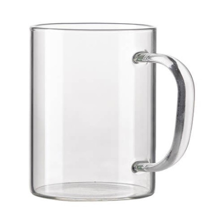 Krūze 450 ml matēts stikls ar krasainu rokturi sublimācijai