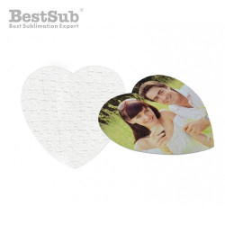 Felt heart shaped jingsaw puzzle 19.5 x 19.5 cm 75 elements Sublimation Thermal Transfer