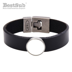 Leather bracelet with...