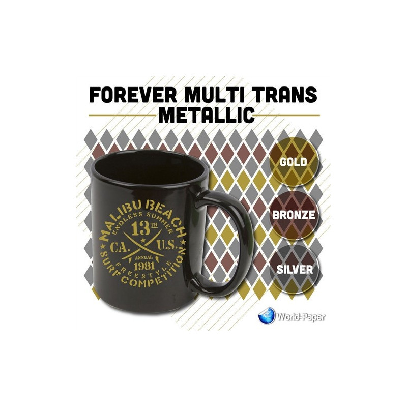 Multi Trans SELECT A4 papīrs drukāšanai ar zeltā, sudrabu un bronza krasan uz cietām, matetam virsmām