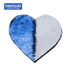 Divu krāsu vizuļi sublimācijai un uzklāšanai uz tekstilmateriāliem - zila sirds 12 x 10,5 cm
