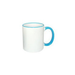 Mug A+ 330 ml with light blue handle Sublimation Thermal Transfer