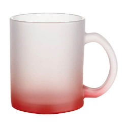 Matēta stikla krūze 330 ml sublimācijai - sarkans gradients sublimācijas termiskā pārnešana