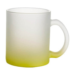 Matēta stikla krūze 330 ml sublimācijai - laima dzeltens  gradients sublimācijas termiskā pārnešana
