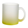 Matēta stikla krūze 330 ml sublimācijai - laima dzeltens  gradients sublimācijas termiskā pārnešana