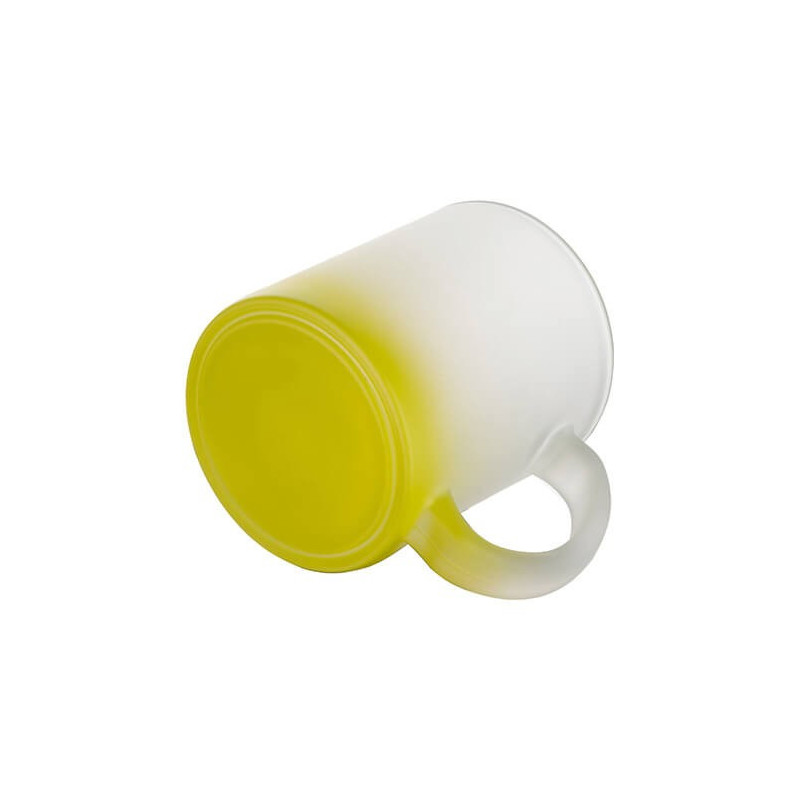 Matēta stikla krūze 330 ml sublimācijai - laima dzeltens  gradients sublimācijas termiskā pārnešana