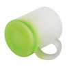 Matēta stikla krūze 330 ml sublimācijai - zaļa gradients sublimācijas termiskā pārnešana