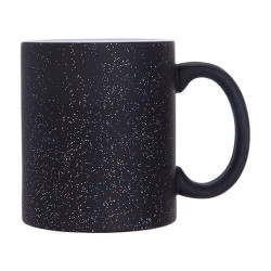 Maģiska krūze 330 ml melna, matēta ar mirdzumu sublimācijai