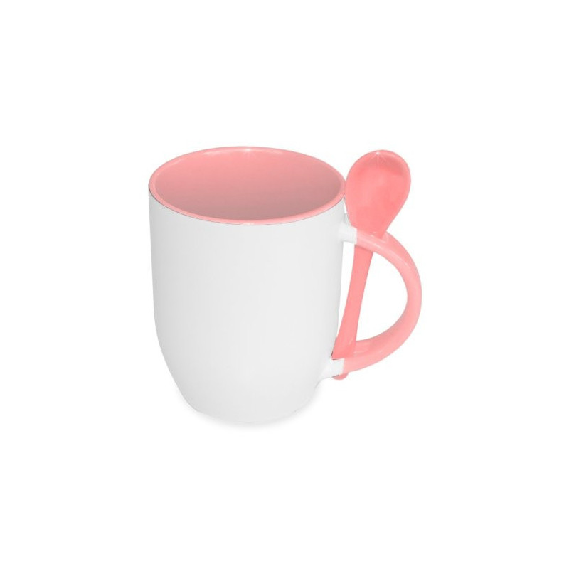 JS pārklājuma krūze ar karoti sublimācijai pink