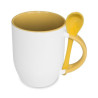 Sublimācijas krūze JS-Coating mug with spoon yellow