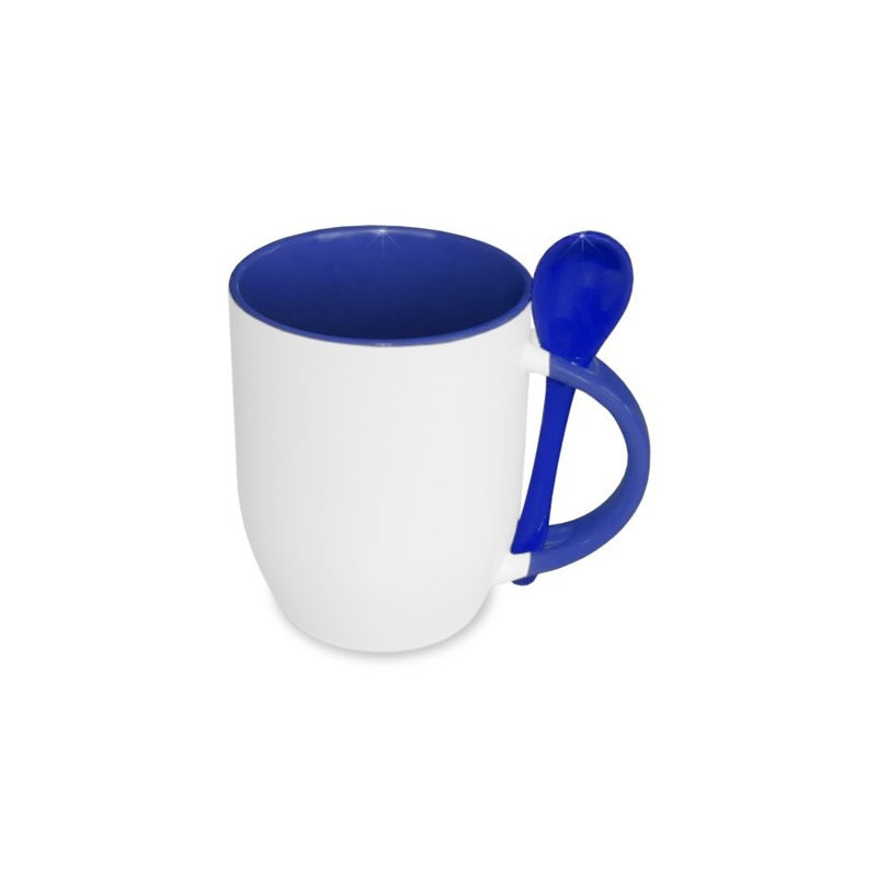 Sublimācijas krūze JS-Coating mug with spoon navy blue