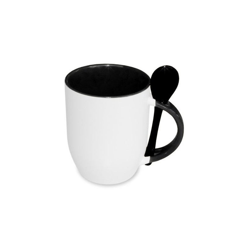 Sublimācijas krūze JS-Coating mug with spoon black