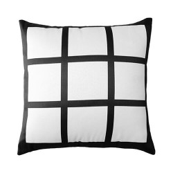 Plīša spilvendrāna 45 x 45 cm ar paneļiem fotogrāfijām sublimācijai - 9 paneļi