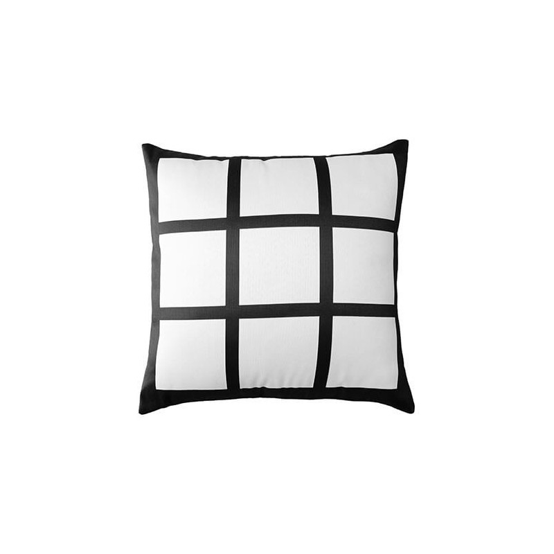 Plīša spilvendrāna 45 x 45 cm ar paneļiem fotogrāfijām sublimācijai - 9 paneļi