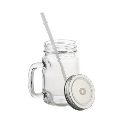Sublimācijas krūze Mason Jar ar salmiņu