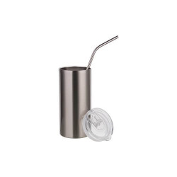 Tumbler 480 ml ar salmiņu sublimācijai - sudrabs