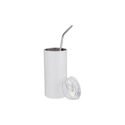 Tumbler 480 ml ar salmiņu sublimācijai - sudrabs