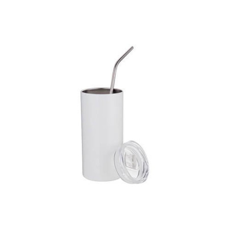 Tumbler 480 ml ar salmiņu sublimācijai - sudrabs