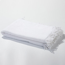 Dvielis 152 x 76 cm ar bārkstīm sublimācijai - balts