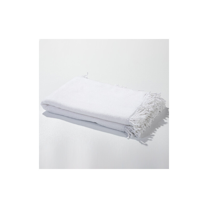 Dvielis 152 x 76 cm ar bārkstīm sublimācijai - balts