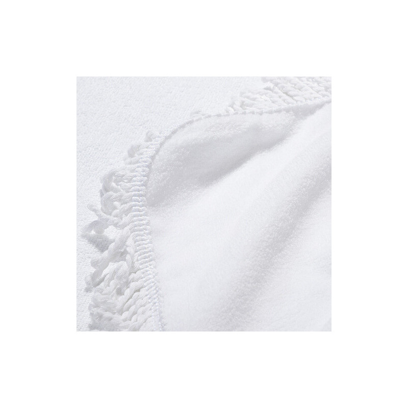 Dvielis 152 x 76 cm ar bārkstīm sublimācijai - balts