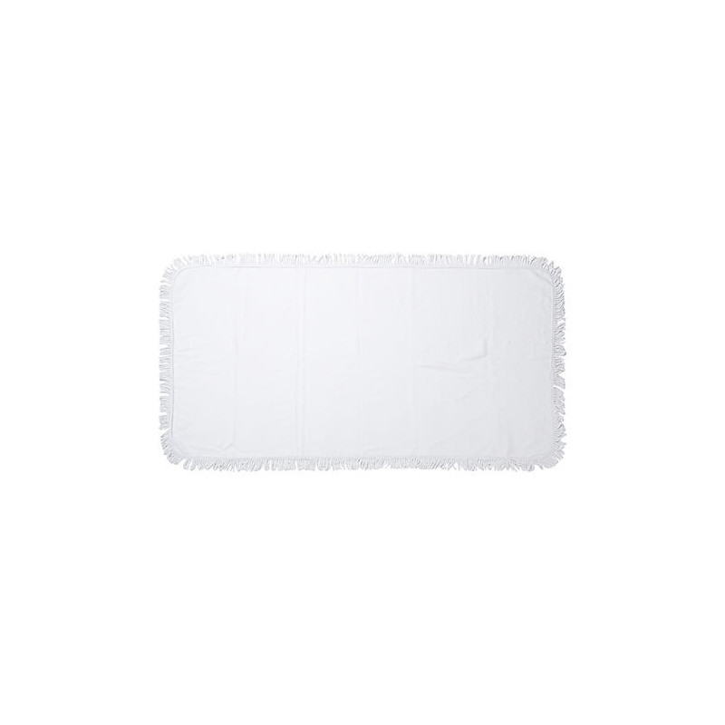 Dvielis 152 x 76 cm ar bārkstīm sublimācijai - balts