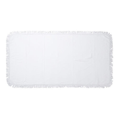 Dvielis 152 x 76 cm ar bārkstīm sublimācijai - balts