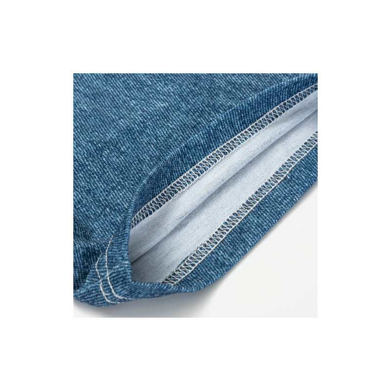 Cotton-Like Bleached Starry Faux Denim T-krekls sublimācijai